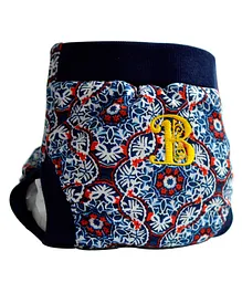  Bdiapers Washable & Reusable Hybrid Small Cloth Diaper Cover With Waterproof Pouch Fireworks - Navy
