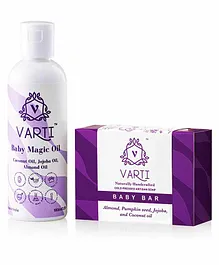 Varti Handcrafted Baby Soap with Massage Oil - 100 gm & 100 ml