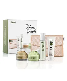 Plum Green Tea Glow Pack At-Home Facial Kit for Oily Skin Gift Pack of 4 - 60 gm 50 ml & 100 ml
