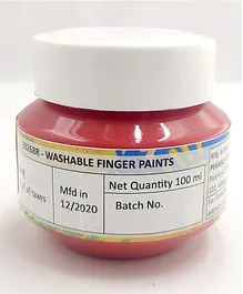 Toy Kraft Colour Washable Finger Paints Red - 100 ml 
