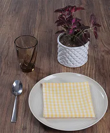 My Gift Booth Table Checks Napkins Pack of 6 - Yellow