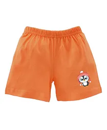 BRATMA Penguin Printed Shorts for Kids - Orange
