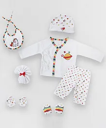 LilSoft Pack Of 6 Moon Print Gift Set - White