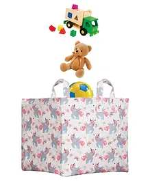 POLKA TOTS Canvas Portable Toy Storage Bags Clothes Organizer Baskets - Unicorn