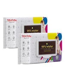Tiffy & Toffee 99% Water Baby Wet Wipes Pack of 2 - 80 Pieces
