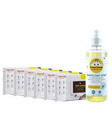 Tiffy & Toffee Pack of 6 99% Water Baby Wet Wipes & 500 ml Non-Alcoholic Lemon Disinfectant Spray