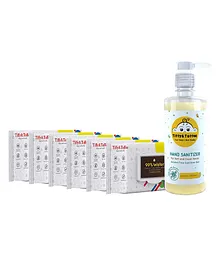 Tiffy & Toffee Pack of 6 99% Water Baby Wet Wipes & Non-Alcoholic Lemon Hand Sanitizer - 500 ml