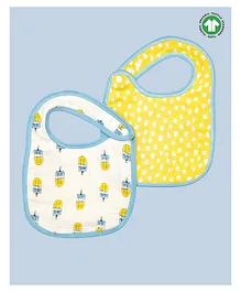 Theoni Organic Muslin Snap Button Printed Bibs Pack of 2 - Multicolour