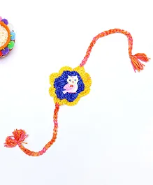 MayRa Knits Owl Design Crochet Rakhi -Blue