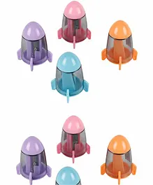 Passion Petals Rocket Shaped Sharpener Set Of 8 - Multicolour