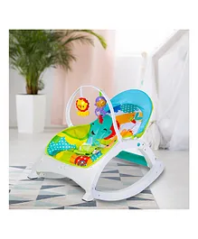 Baby Moo New Born To Toddler Portable Rocker With Toy Bar - White Multicolour