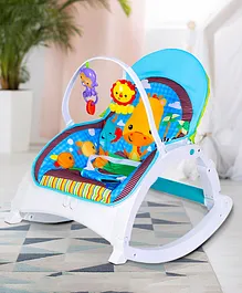 Baby Moo New Born To Toddler Portable Rocker With Toy Bar - White Green
