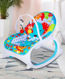 Baby Moo Infant To Toddler Rocker With Toy Bar - White Blue