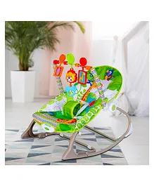 Baby Moo Portable Rocker With Overhead Toy Arch - Green