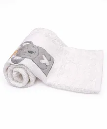 Mi Arcus 100%Cotton Mini Me Knitted Blanket Koala Print - White