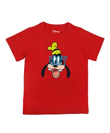 Disney By Crossroads Half Sleeves Goofy Printed Tee - Red