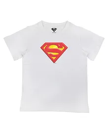 Superman By Crossroads Half Sleeves Superman Character Print T-shirt - White