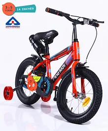 Pine Kids Rubber Air Tyres 99% Assembled Bicycle with 14 Inch Wheels - Red 