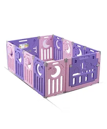 Baybee Smart and Portable Playpen with Safety Lock - Pink Purple