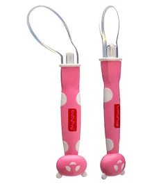 Babyhug Feeding Silicone Spoon Panda Face Pack of 2 -Pink