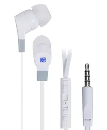 Lexingham Pro Metallic Earphones with In-Line Microphone & Volume Control - White