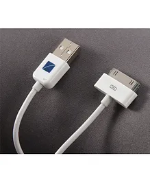 Travel Blue Apple 30 Pin Data Sync and Charge Cable - White