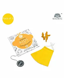 Kalmic Turmeric Hand Dyed Organic Cotton Masks Yellow - Pack of 3