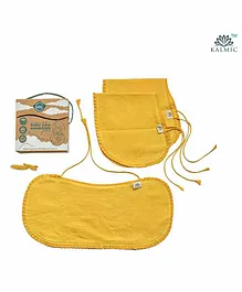 Kalmic Turmeric Hand Dyed Organic Cotton Burpcloth Yellow - Pack of 6 