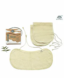 Kalmic Neem Hand Dyed Organic Burp Cloth with Free Napkins Pack of 3 each - White