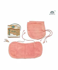 Kalmic Manjistha Hand Dyed Organic Burp Cloth with Free Napkins Pack of 3 each - Pink