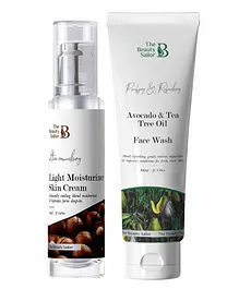 The Beauty Sailor Light Moisturizer Skin Cream and Avocado & Tea Tree Oil Face Wash - 50 ml 100 gm