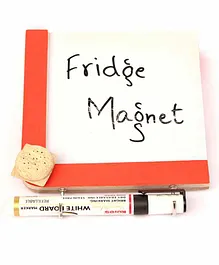 IVEI Wooden Fridge Magnet Whiteboard And Marker Set Of 2 - Red