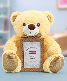 Babyhug Teddy Bear Soft Toy With Photo Frame Cream - Height 40 cm