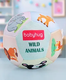 Babyhug Wild Animals Themed Soft Ball Multicolor - Height 13 cm