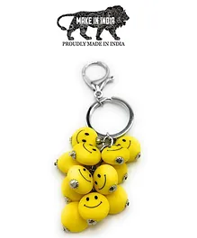 Vast Smiley Metal Antique Key Chain - Yellow 