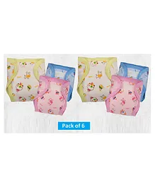 Lollipop Lane Cloth Diapers with Velcro Closure and Muslin Lining - Pack of 6