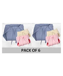 Lollipop Lane Muslin Cloth Diapers with Adjustable Strings Newborn - Pack of 6