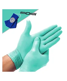iLife Washable Nitrile Reusable Gloves with Flock Lining - Green