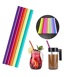 iLife Reusable Big Straws Extra Long Wide Multicolour - Pack of 6
