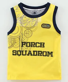 JusCubs Sleeveless Force Squadrom Print Tee  - Yellow