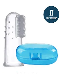 Tiny Tycoonz Soft Silicone Finger Toothbrush - Blue