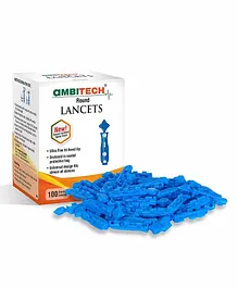 AmbiTech Painless Round Lancet Needle - 100 Pieces