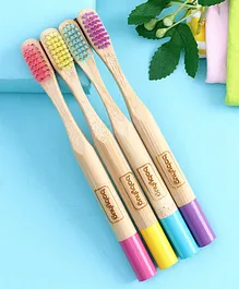 Babyhug Bamboo Toothbrushes Pack of 4 - Multicolor