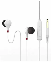 Staunch Star 220 Wired in Ear Bass Earphones with Ultra Bass and Glossy Finish - White