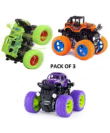 Enorme Mini Unbreakable Friction Powered Monster Car Pack of 3 - Multicolor