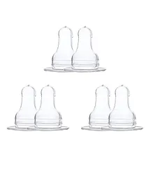 Enorme Anti Colic Easy Flow Silicone Teats Pack of 6 - White