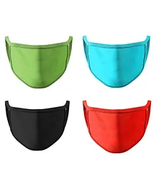 COCOON ORGANICS Pack Of 4 Solid Colour Highly Breathable Mask - Multi Colour