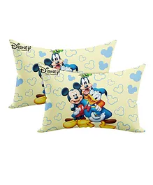 Fun Homes Microfiber Stuffed Reversible Pillow Mickey & Friends Print Pack of 2 - Cream