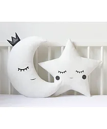 Stybuzz Moon & Star Crib Cushion Pack of 2 - White