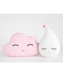 Stybuzz Cloud & Rain Drop Crib Cushion Pack of 2 - Pink & White